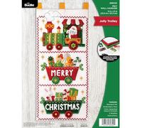 Bucilla Kit de fieltro para colgar en la pared, carrito alegre, perfecto para manualidades y manualidades