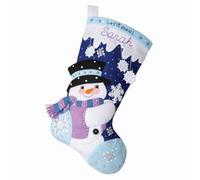 Bucilla, Let It Snow 89584E - Kit de confección de calcetines de fieltro de 18 pulgadas, perfecto para manualidades y artes navideñas