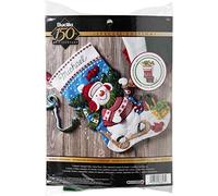 Bucilla Nordic Snowman calcetín, Azul, Blanco, Rojo, 18" Felt stocking kit