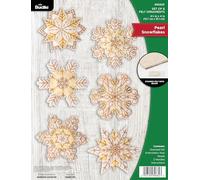 Bucilla, Pearl Snowflakes, Felt Applique 6 Piece Ornament Making Kit, Perfect for Holiday DIY Arts and Crafts, 89682E