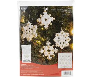 Bucilla Plaid Enterprises - Kit de adornos de fieltro, elegantes copos de nieve de Navidad, talla única