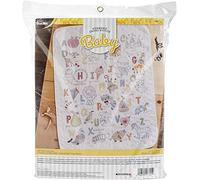 Bucilla Punto de cruz estampado ABC Baby, poliéster algodón, azul, talla única