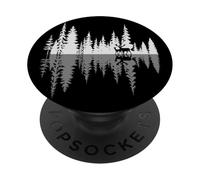 Buck Doe Caminando a través del Bosque Ciervo Reflexión Desierto PopSockets PopGrip Adhesivo