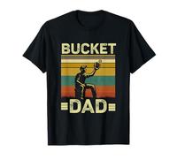 Bucket Dad Softbol Papá Béisbol Divertido Entrenador Día del Padre Camiseta
