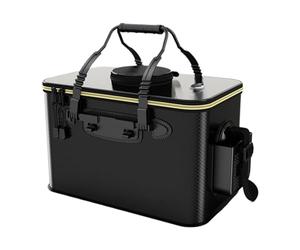 Bucket For Fishing - Portable EVA 40cm 45cm Storage, Bait Container Camping Hiking Usage Accessory Supply, Waterproof Large Capacity, 1 Piece Set Black Outdoor Angler Tool Box Live Fish Carrier