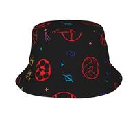 Bucket Hatsports Balls in The Sun9 - Gorro de pesca a la moda, bonito gorro de pescador, plegable, color negro