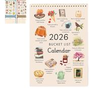 Bucket List Calendar 2026,calendario Bucket List 2026, Inspirational 12-Month Wall Calendar,Spiral Wall Calendar for Mindful Living, Goal Setting & Unique Gift for Friends & Family (#b)