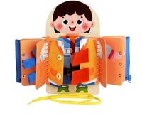 Buckle Board, Life Skills Learning Toys, Learn to Zip, Lace and Buckle, Educational Wood Toy For Daycare car-play Kindergarten Travel Home Preschool