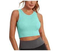 Buckle Bodysuit Bra for Women Longline Full Coverage Sports Bras Medium Impact Padded Workout Crop Tops for Yoga Gym Bauchgürtel Damen Sexy, verde menta, M