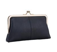 Buckle Coin Purse, Coin Purse Wallet, Clasp Coin Purse, Vintage Coins Purses, Vintage Leather Coins Purses Wallet with Snap Closure for Men Exquisite Clasp Coins Purses Wallet Clutch, Negro ,