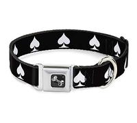 Buckle Down 11 - 17 "Pala Negro/Blanco Collar de Perro Hueso, tamaño Mediano
