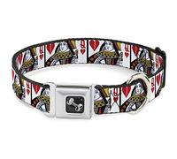Buckle-Down 11 - 17 "Queen of roken Corazones Perro Collar Hueso, Mediano