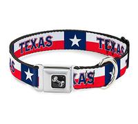 Buckle-Down 11 - 17 "Texas Bandera Collar de Perro Hueso, tamaño Mediano
