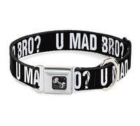 Buckle-Down 11-17" U Mad Bro? Collar para Perro de Color Negro y Blanco, tamaño Mediano
