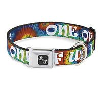 Buckle-Down 13-18" One of Us Likes Grass/Tie Dye Multi Color/Blanco Perro Collar Hueso, Ancho pequeño