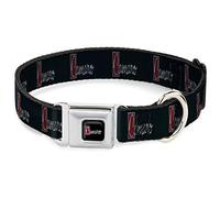 Buckle-Down 15-26" "CMN-1972 Camaro Script Emblema Color Completo Negro/Plata/Rojo Collar de Perro, Grande