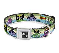 Buckle-Down 18 - 32 "Octopus Superhéroe Cartoon Perro Collar Hueso, Ancho Grande