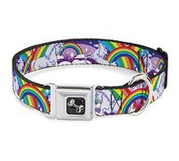 Buckle-Down 18 - 32 "Unicornios en Arco Iris con Sparkles/Morado Collar de Perro Grande de Porcelana, de Ancho
