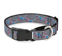 Buckle-Down 3-D - Gafas con Cuello para Perro TV Noise Martingale de 2,54 cm de Ancho, Cuello Mediano de 27,94 cm