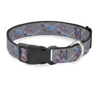 Buckle-Down 3-D Gafas W/Tv Ruido Plástico Clip Collar, 1.5" x 16-23"/Medium