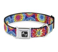 Buckle-Down 70 's Tie Dye Hueso Collar de Perro, mediano/11 - 17 "