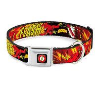 Buckle Down 9 - 15 "" FLA-Flash Logotipo Negro Collar de Perro