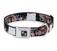Buckle-Down 9 - 15 "Oregon Silhouette/Portland Oregon-City of Roses Blanco Perro Collar Hueso, pequeño