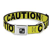 Buckle Down 9 - 15 "precaución Amarillo/Negro Collar de Perro Hueso, pequeño