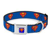 Buckle Down 9 - 15 "Superman Shield Azul Collar de Perro
