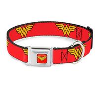 Buckle Down 9 - 15 "Wonder Woman Logo Rojo Collar de Perro
