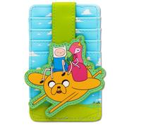 Buckle-Down Adventure Time - Cartera para tarjetas de identificación, diseño de tres personajes, pose de tres personajes, piel vegana