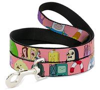 Buckle-Down Adventure Time Characters4 Pink Pet Leash, 6" x 1/2"