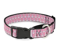Buckle-Down Anchor2 Monogram - Collar para Perro, Color Rosa, Azul y Blanco, Talla Grande de 38 a 66 cm