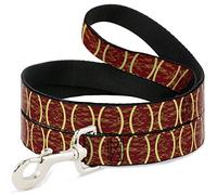 Buckle-Down Anillos Camo Burnt Naranja/Amarillo Pet Leash, 6" x 1"