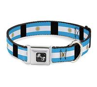 Buckle-Down Argentina Banderas Collar de Perro, Ancho mediano/16-23