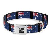 Buckle-Down Australia Banderas Collar de Perro, Ancho pequeño/13 - 18 Pulgadas