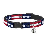Buckle-Down BAC-W30150-NM Breakaway - Collar para Gato, 1,27 cm de Ancho, para cuellos de 20,32 cm - Mediano, Americana