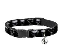 Buckle-Down BAC-W30446-NM Breakaway - Collar para Gato, 1,27 cm de Ancho, para Cuello de 20 a 30 cm, tamaño Mediano, diseño de Calaveras