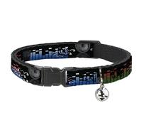 Buckle-Down BAC-W30511-NM Breakaway - Collar para Gato, 1,27 cm de Ancho, para cuellos de 20 a 30 cm, tamaño Mediano, Ondas de Sonido