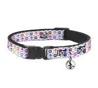 Buckle-Down BAC-W31901-NM Breakaway - Collar para Gato, 1,27 cm de Ancho, para Cuello de 20 a 30 cm, tamaño Mediano, diseño de Calaveras