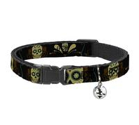 Buckle-Down BAC-W31987-NM Breakaway - Collar para Gatos, 1,27 cm de Ancho, para Cuello de 20 a 30 cm, tamaño Mediano, diseño de Calaveras de azúcar