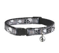 Buckle-Down BAC-W32051-NM Breakaway - Collar para Gato, 1,27 cm de Ancho, para Cuello de 20 a 30 cm, tamaño Mediano, diseño de Calaveras
