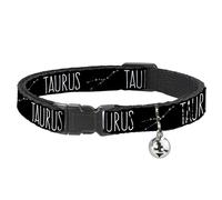 Buckle-Down BAC-W32644-NM Breakaway - Collar para Gato (1,27 cm, Cuello-Mediano, Taurus del Zodiaco de 20,32 cm)