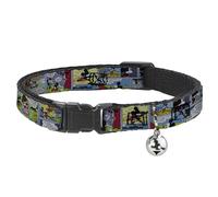 Buckle-Down BAC-WDY059-NM Breakaway - Collar para Gato con diseño de Mickey y Minnie Comic Strip, Cuello Mediano de 1,27 cm x 20,32 cm