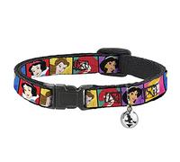 Buckle-Down BAC-WDY127-NM Breakaway - Collar de Gato con Bloques de Princesa Disney (Cuello: 1/2" W-8-12 Mediano)