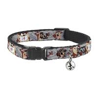 Buckle-Down BAC-WLTTZ002-NM - Collar para Gato con diseño de espirales Tasmanian, tamaño Mediano