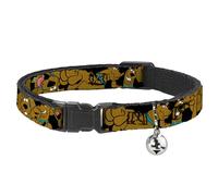 Buckle-Down BAC-WSD003-NM - Collar para Gato apilado Scooby Doo con Forma de Gato, 1,27 cm de Ancho, Cuello: 20,32 cm, Mediano