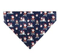 Buckle-Down Bandana de cuello sin cordones azul marino con collage de Papá Noel y muñeco de nieve