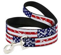 Buckle-Down Banderas de Estados Unidos C/U Weathered Pet Leash, 6" x 1/2"