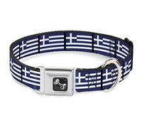 Buckle-Down - Banderas de Grecia para Perro, tamaño mediano/11-17